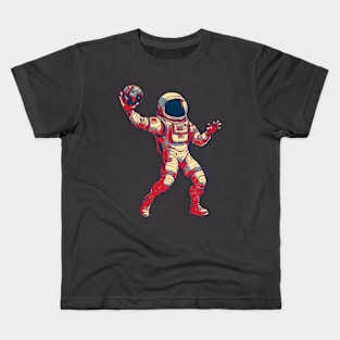 Astronaut Handball Player Kids T-Shirt